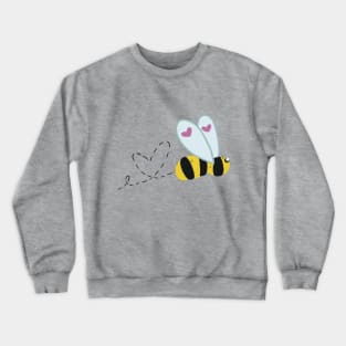 Cute Heart-Wing Bee Crewneck Sweatshirt